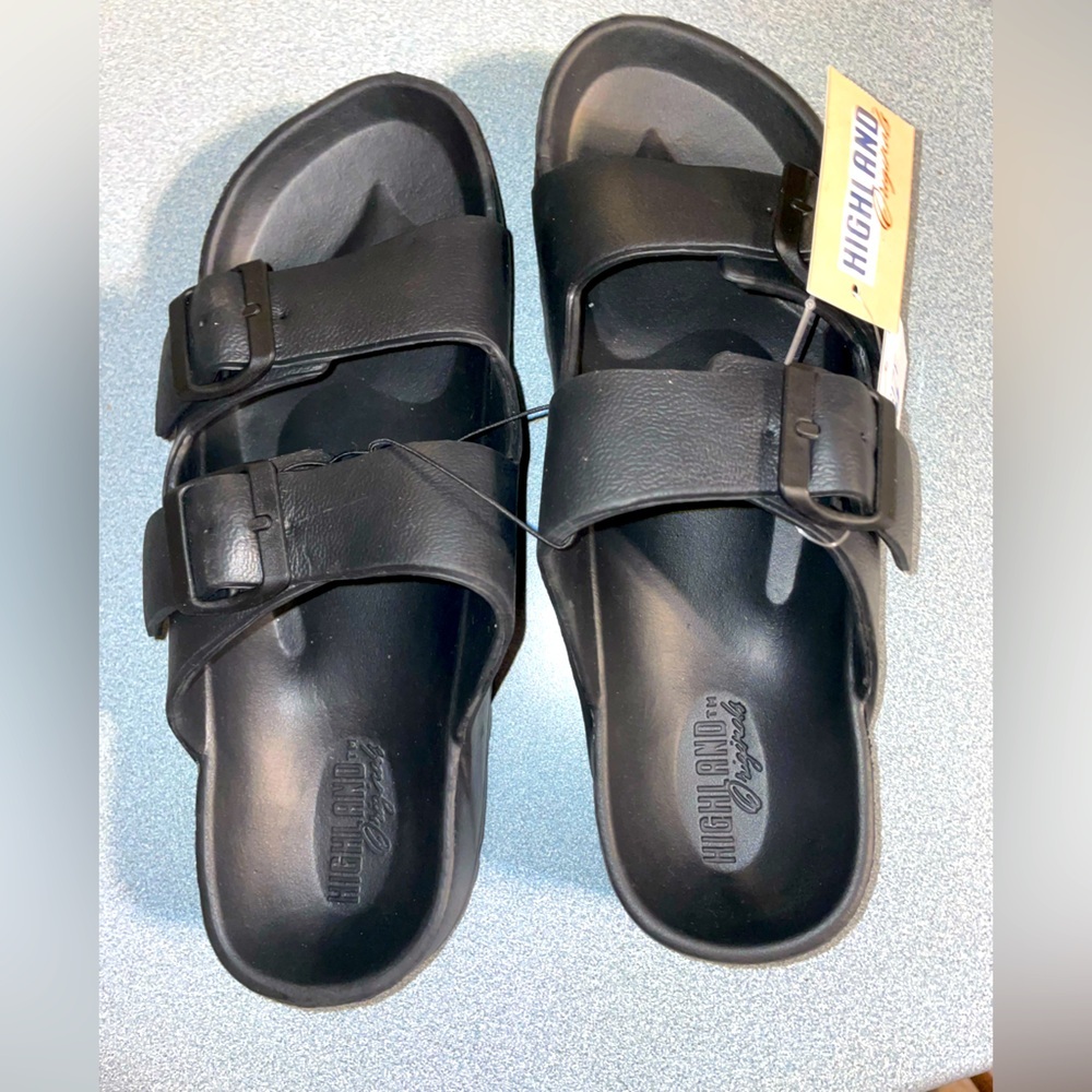 Knockoff Birkenstocks NWT black plastic material size 9​
